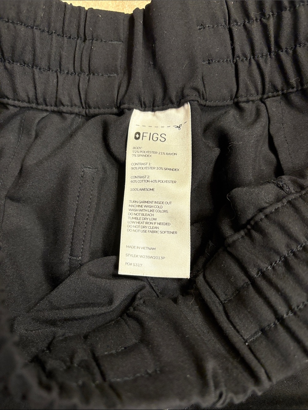 Figs Black Drawstring Cargo Jogger Pants - Picture 2 of 5